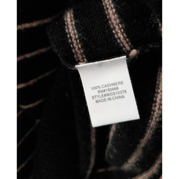 41 Hawthorn Womens XS 100% Cashmere Pull Over Dk Blue Tan Striped - Picture 4 of 7